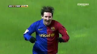 Crazy Messi Brace vs Sevilla (Away) 2008-09 English Commentary