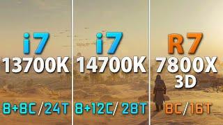 i7 14700K vs 13700K vs Ryzen 7 7800X3D // Test in 8 Games