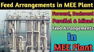 Feed Arrangements in MEE Plant | Parallel/Forward/Backward/Mixed feed arrangement in MEE Plant |