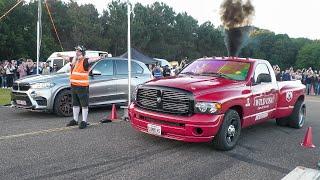 Sportscars Drag Racing - 1200HP Twin Turbo R8, 1000HP Hellcat, 1800HP Ram, 840HP RS3, 700HP S7