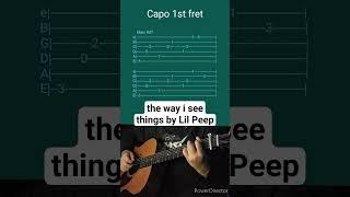 the way i see things by Lil Peep- Acoustic Guitar Tab #shorts