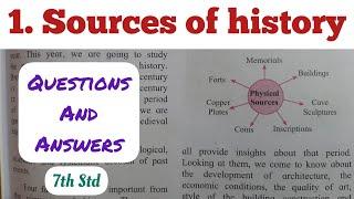 7th Std - History - Chapter 1 Sources of history questions answers exercise  - Maharashtra board