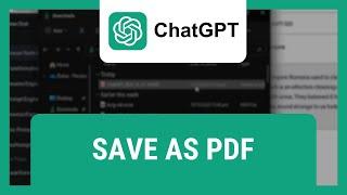 How to Save ChatGPT Conversation as PDF