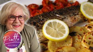 Baked Sea Bass Recipe with Roasted Potatoes | PIATTO RECIPES Italian Cooking