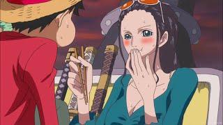 Robin Is Caught Putting Food In Luffy's Mouth | One Piece