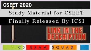 ICSI released CSEET Study Material 2020