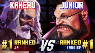 SF6 ▰ KAKERU (#1 Ranked JP) vs JUNIOR (#1 Ranked Zangief) ▰ High Level Gameplay