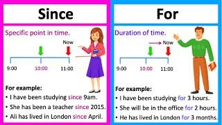 SINCE vs FOR   | What's the difference? | Learn with examples & quiz!