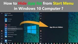 How to Hide App list from Start Menu in Windows 10 Computer ?