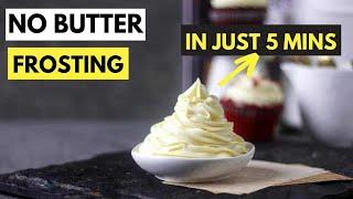 {NOT TOO SWEET} Easy Vanilla Frosting recipe (without butter) for cupcakes/cakes