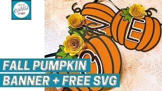 Fall Pumpkin Banner With Free SVG File