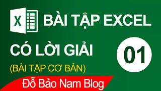 Bài tập Excel cơ bản có lời giải tổng hợp 01: Các hàm & tính toán cơ bản