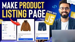 Making a Product Listing Page Using JavaScript (FREE API) | Category Wise Filter - Full Tutorial