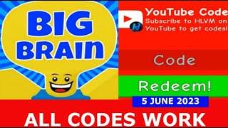 *ALL CODES WORK* Big Brain Simulator ROBLOX | June 5, 2023