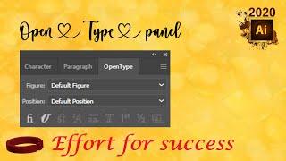 Adobe illustrator class 25 open type panel Urdu/Hindi