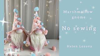 Scandinavian gnome no sewing, Marshmallow gnome DIY Light Gnome Sock gnome Felt