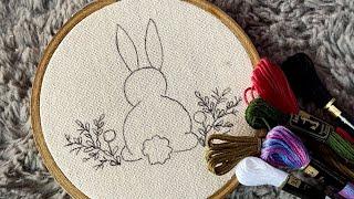 Floral bunny embroidery hoop || Embroidery Video || Embroidery for Beginners - Let’s Explore