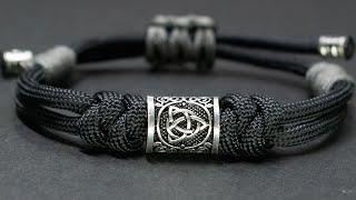 Viking rune on paracord bracelet with sliding closure