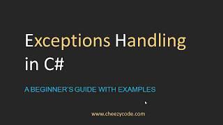 Exception Handling In C# .Net With Examples