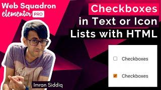Elementor - Checkboxes in Text or Icon Lists with HTML