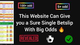 This Website Can Give you 100% Single Odd Prediction without fear of loosing your money #betting