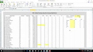 Optimize Daily Fantasy Lineups with Excel Solver