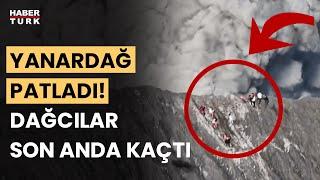 Endonezya'da dağcıların tırmanışı sırasında yanardağ patladı