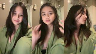 NAGIH TV - AMOR LAGI NGERJAIN TUGAS KELIATAN CANTIK PAKE CARDIGAN HIJAU DAUN LIVE TIKTOK