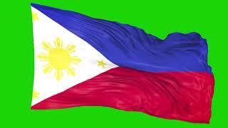 Philippines Flag 2 | Green screen 4K HD  | Animated YouTube | No Copyright | Royalty-Free