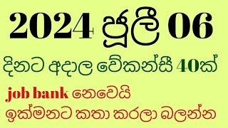 2024 ජූලී 06 දිනට අදාල රැකියා අවස්ථා 40ක්