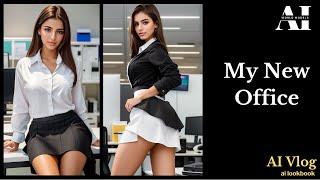  My New Office - Maria AI Model [AI Vlog - AI Art - Lookbook]