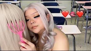 ASMR pov ur the MEAN POPULAR GIRL and im OBSESSED with YOU  (hair play)