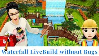 No Glitch Waterfall Build in SimsFreePlay! | Step-by-Step Bridge Over Pool Tutorial