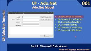 Ado Net Model | Part 1 - Microsoft Data Access | Ado Net Tutorial #001