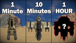 Building an FIGHTER SHIP in 1 Minute, 10 Minutes, and 1 Hour! - Space Engineers Challenge