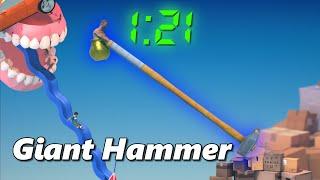 Giant Hammer World Record Speedrun in 1:21 - Getting Over It With Bennett Foddy