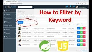 How to Filter HTML Table Data in Spring Boot Using JavaScript and Thymeleaf(Step by Step)