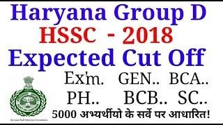 Haryana group d cut off 2018/hssc group d  expected cut off 2018/haryana groupd d cut off marks 2018