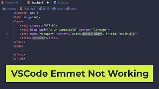 Visual Studio Code Emmet Not Working | ! + ENTER not working