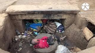 giving some bread for street kids in Africa in particular Ethiopia sleeping on trashes