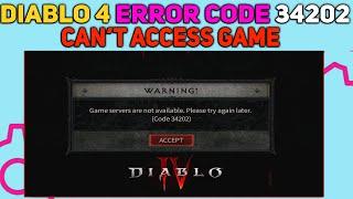 How To Fix Error code 34202 in Diablo 4 | Diablo 4 Can’t Access Game Error Fixed