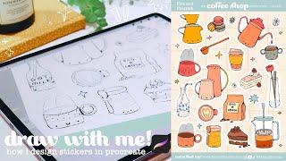  draw with me on procreate! ️ how i design stickers, formatting for cricut plus hints and tips! 