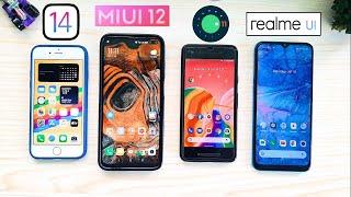 Android 11 vs MIUI 12 vs iOS 14 vs Realme UI: Dark Mode In-Depth Comparison | Hindi!