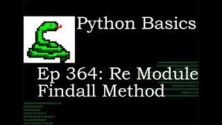 Python Basics Re Findall Method