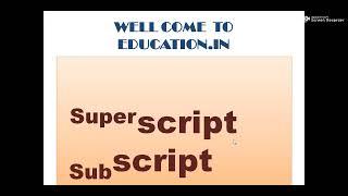 Shortcut key for subscript and superscript in MS office