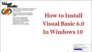 How to Install Visual Basic 6.0 | windows 10