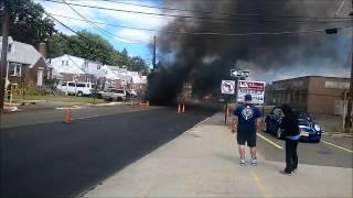 Teterboro, NJ - Dump Truck Vs. Power Lines With Fire