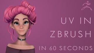 How to UV in ZBRUSH - 60 Second Tutorial