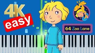 64 Zoo Lane Theme Song (Slow Medium Easy) Piano Tutorial 4K