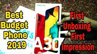 Unboxing Samsung Galaxy A30| The Best Budget Phone 2019 | Android 9 | Bangla Review with Sample Shot